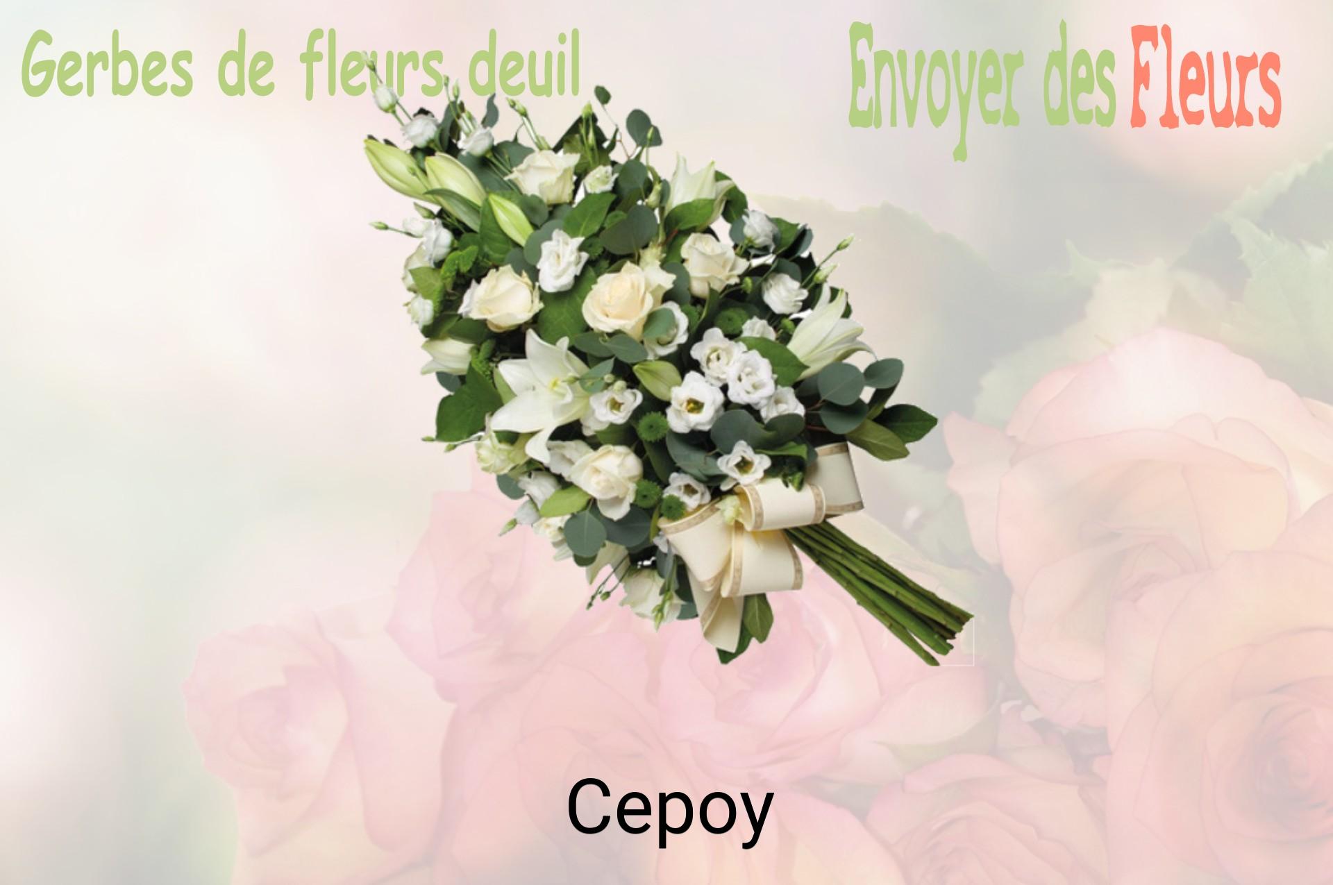 Gerbe de fleurs de deuil livrée à Cepoy